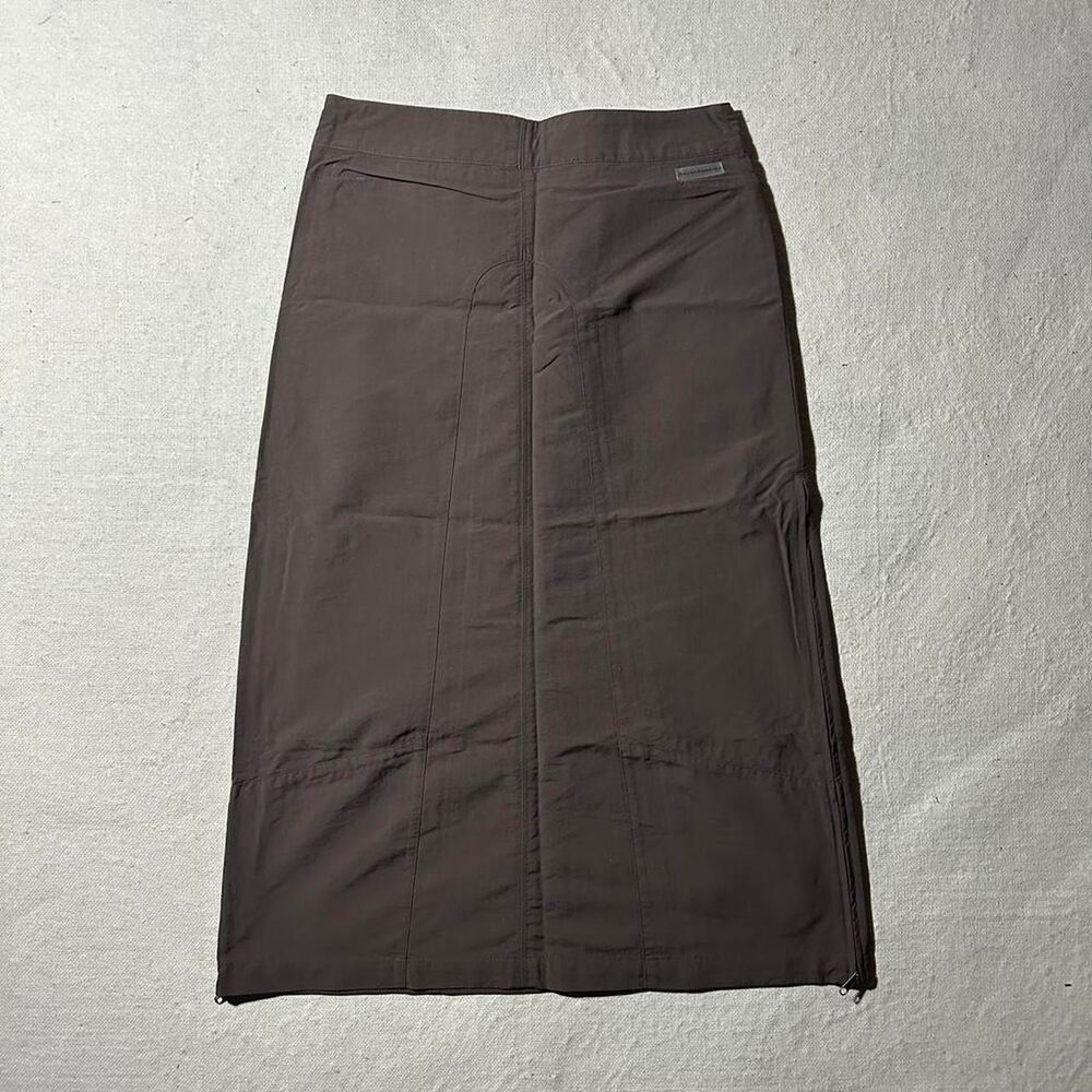 Royal Robbins Women's 4 Brown Nylon Midi Skirt with Side Zippers - Picture 3 of 6